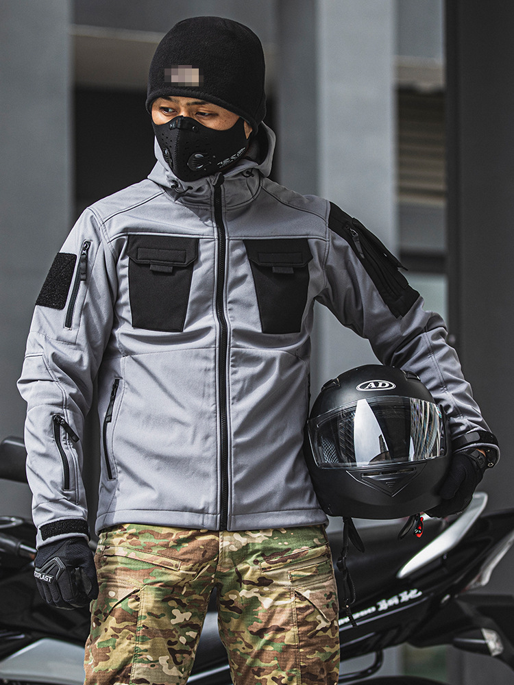 Grey fleece-lined softshell jacket from the RENSEN collection