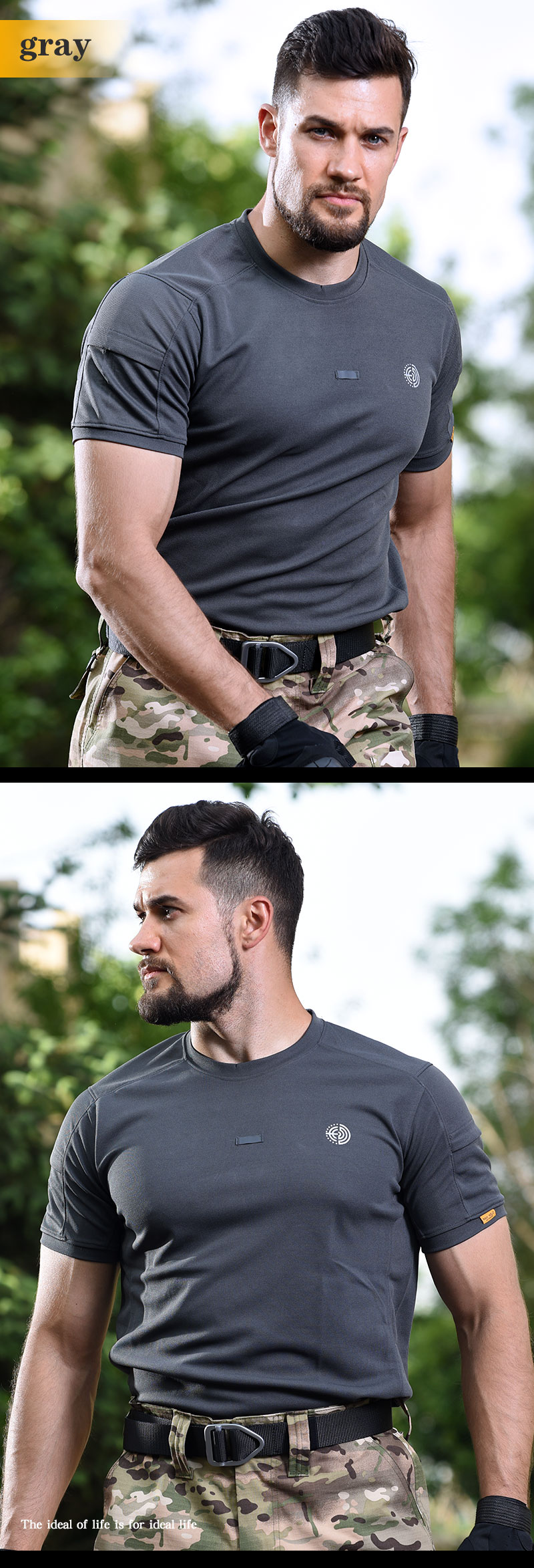 Outdoor Shirt Fast Dry Men's Breathable Golf Hiking Tee Shirts Sports Tennis T-Shirts Workout Work Shirts — product details