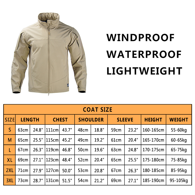 Jacket Men Soft Fleece Coat Waterproof Camouflage Jacket Men Clothing Outdoor Airsoft Multi-camouflage Windbreaker — product details