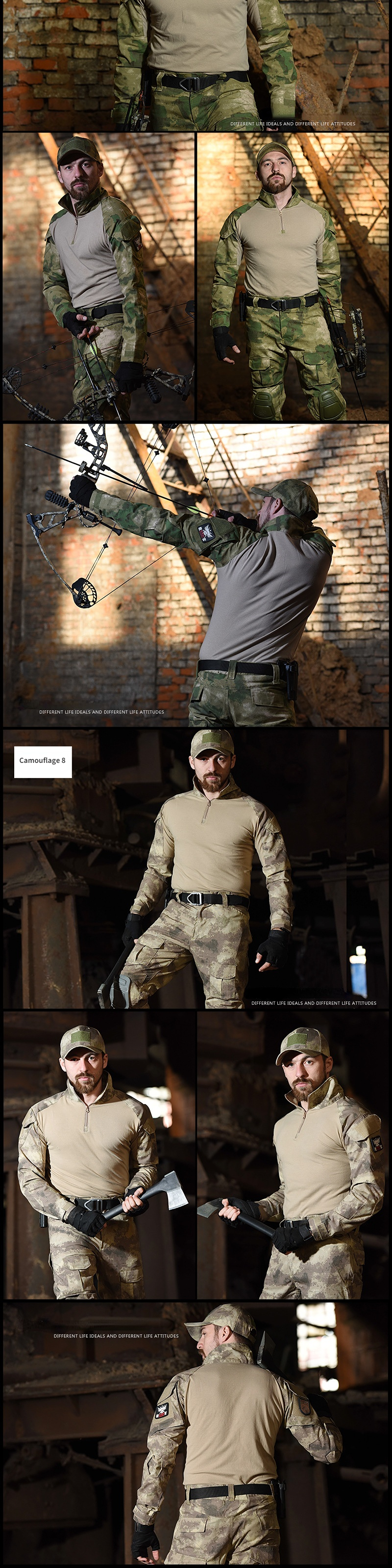 Training pants outdoor running sports overalls men's camouflage pure cotton wear-resistant trousers — product details