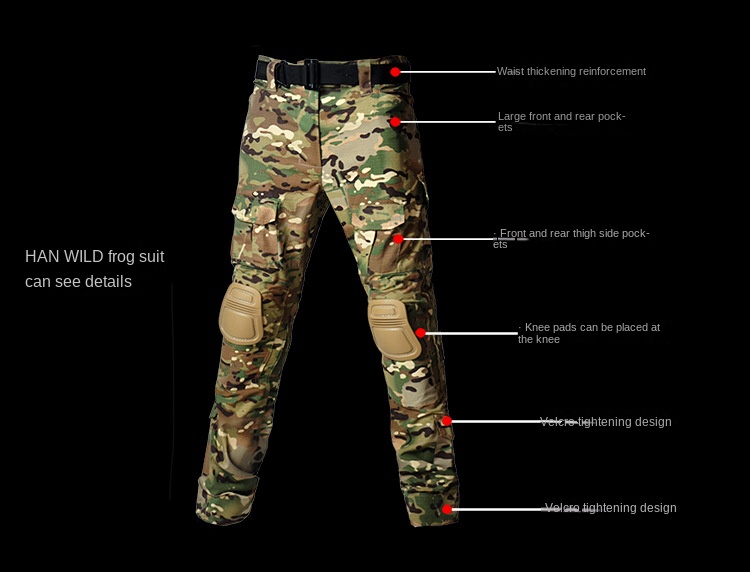 Training pants outdoor running sports overalls men's camouflage pure cotton wear-resistant trousers — product details