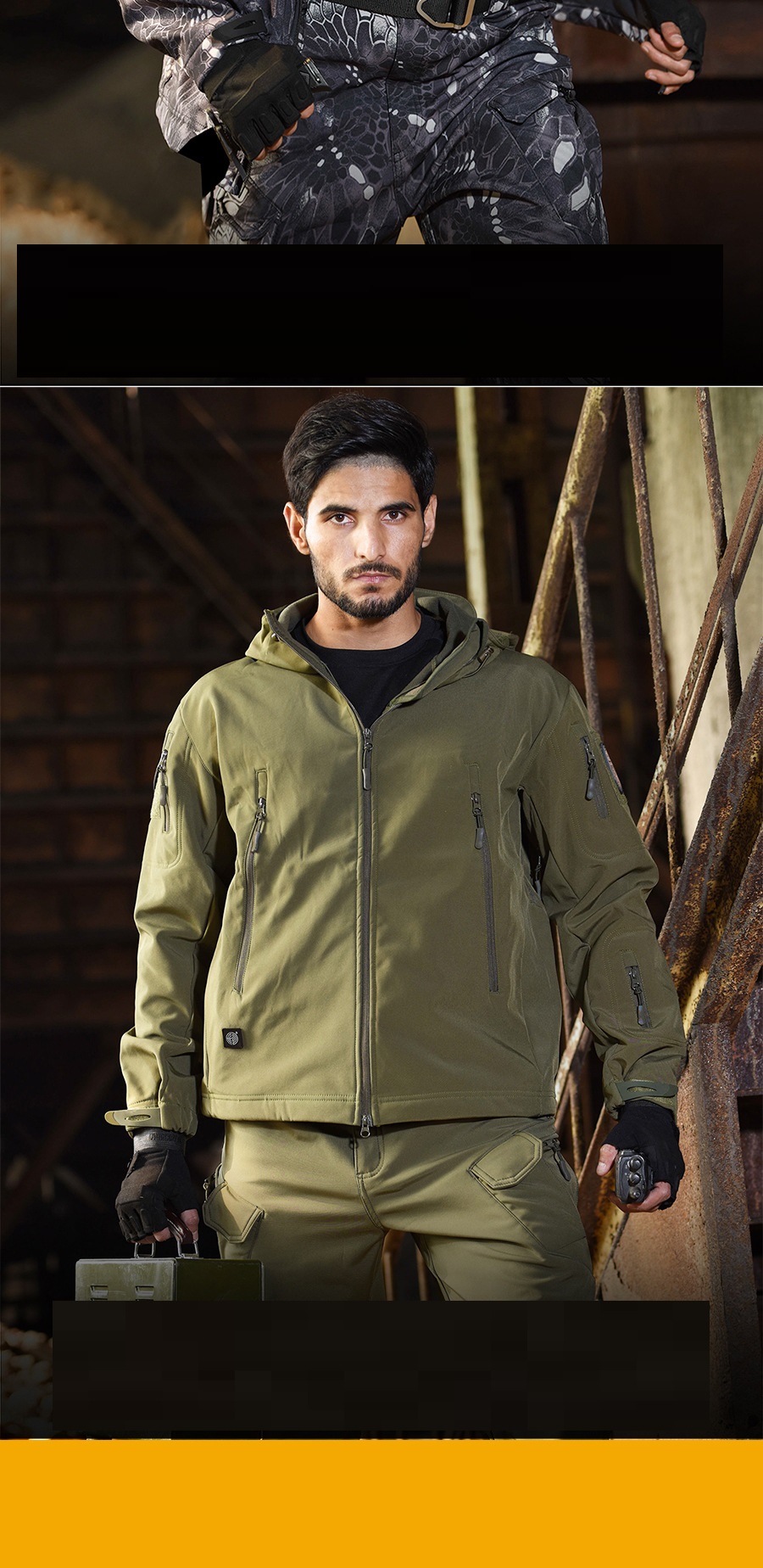 Fleece Winter Waterproof Suit Hiking Men's Sportswear Suit Soft Shell Jacket Pants Camping Warm Jacket Hooded Jacket — product details