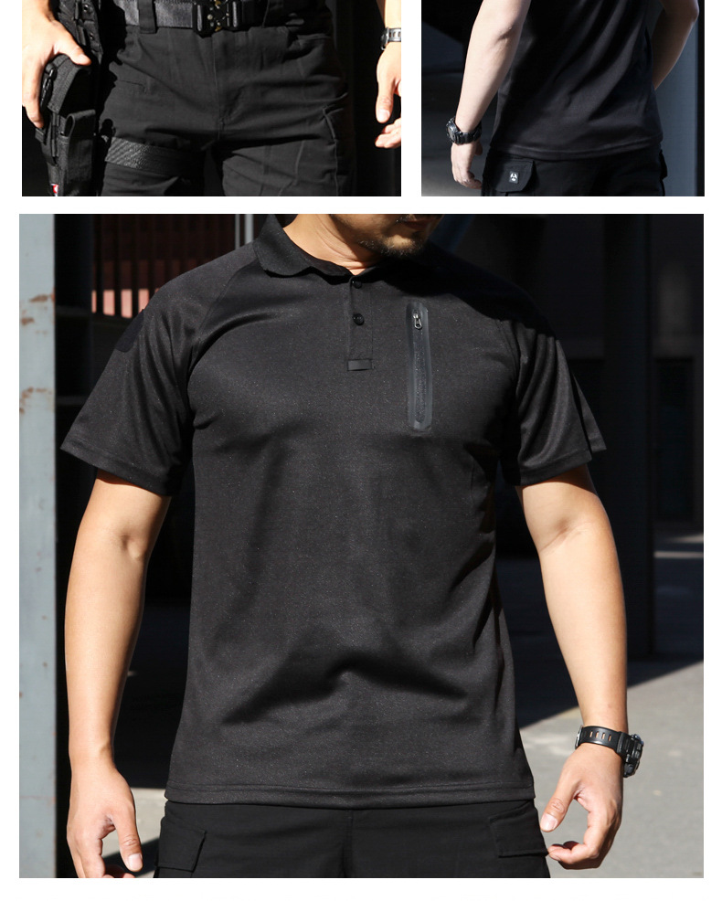 Summer Outdoor Tactical Light Quick-Drying Men T-Shirt Trekking Camping Fishing Casual Lapel Short-Sleeved Stretch Sports Shirt — product details