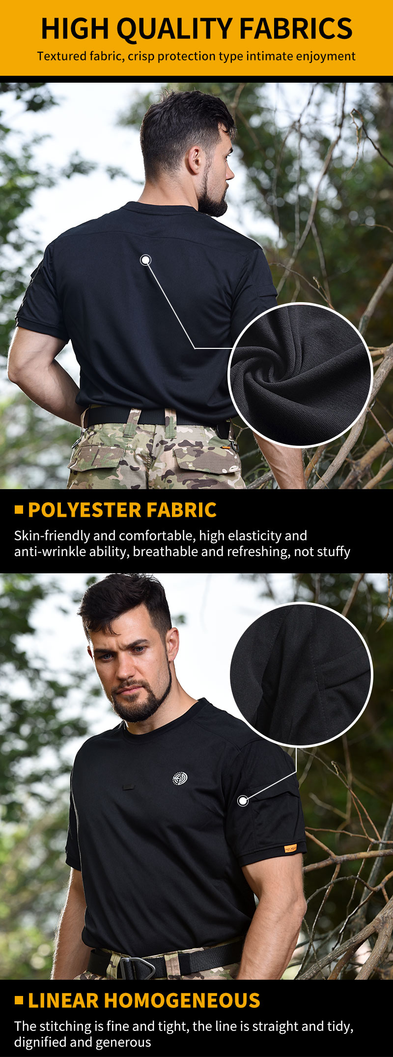 Outdoor Shirt Fast Dry Men's Breathable Golf Hiking Tee Shirts Sports Tennis T-Shirts Workout Work Shirts — product details