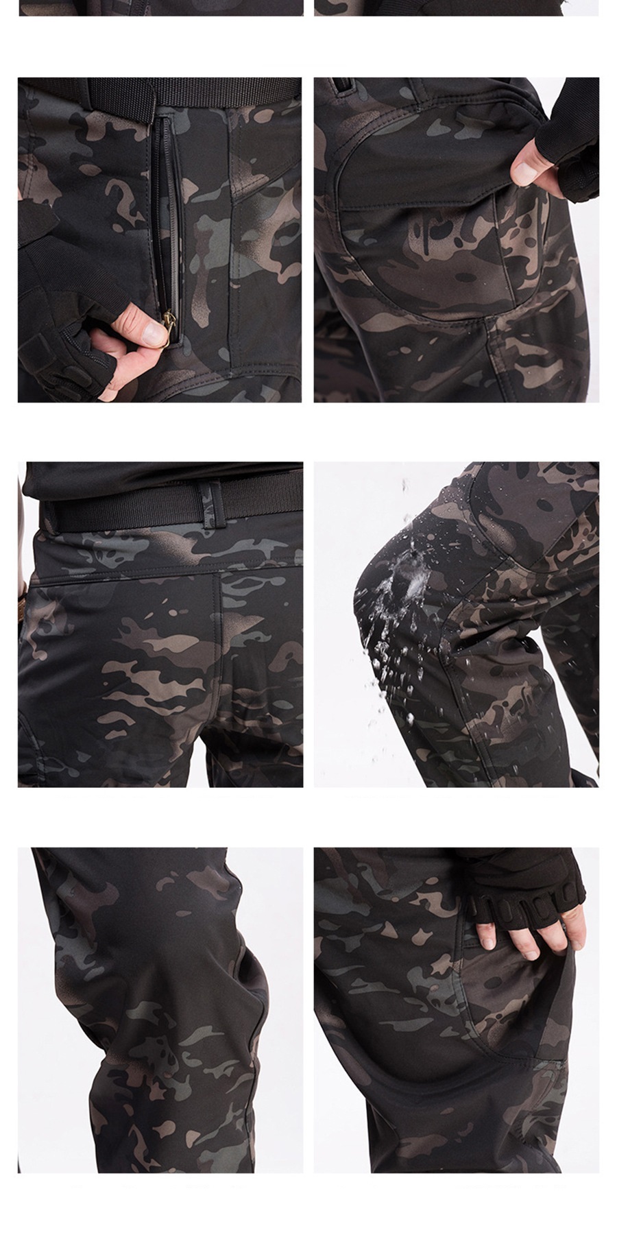 Fleece Winter Waterproof Suit Hiking Men's Sportswear Suit Soft Shell Jacket Pants Camping Warm Jacket Hooded Jacket — product details