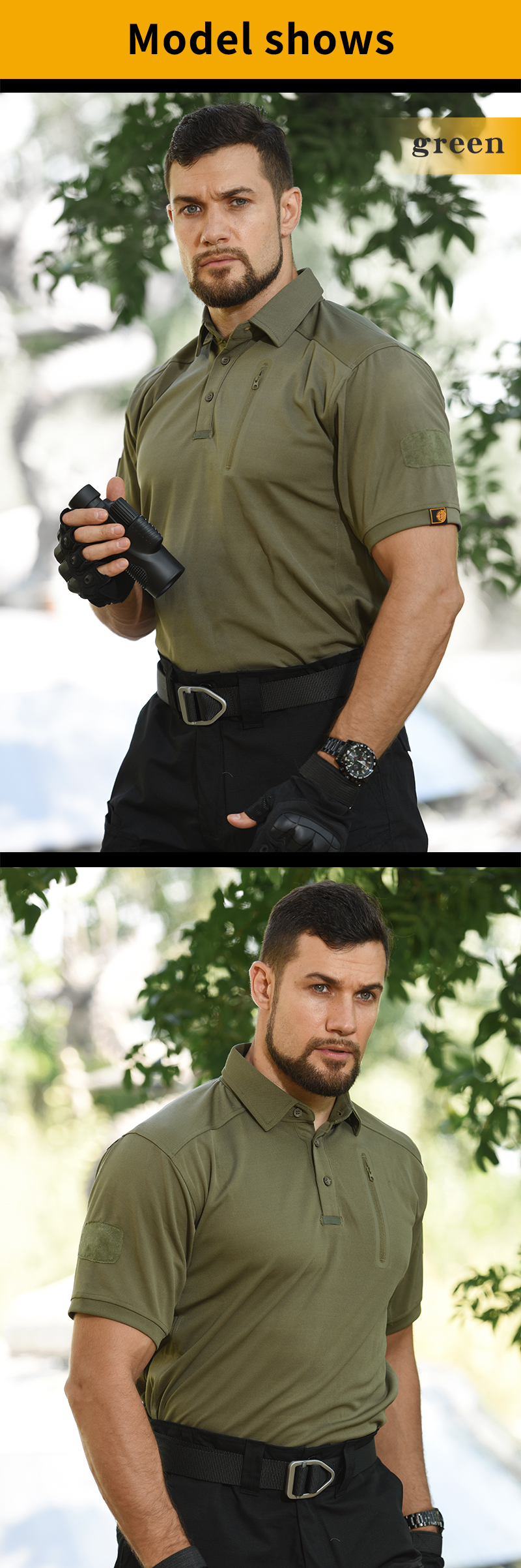 Men's Polo Shirt Summer Outdoor Sports T-Shirt Hiking Quick Dry Breathable Shirt — product details